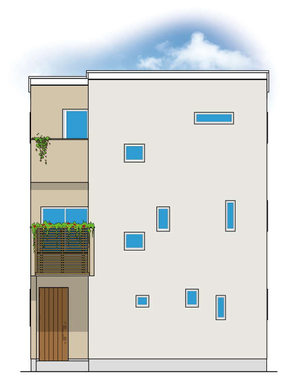 菅原3丁目D号地モデルハウスの外観イメージ図